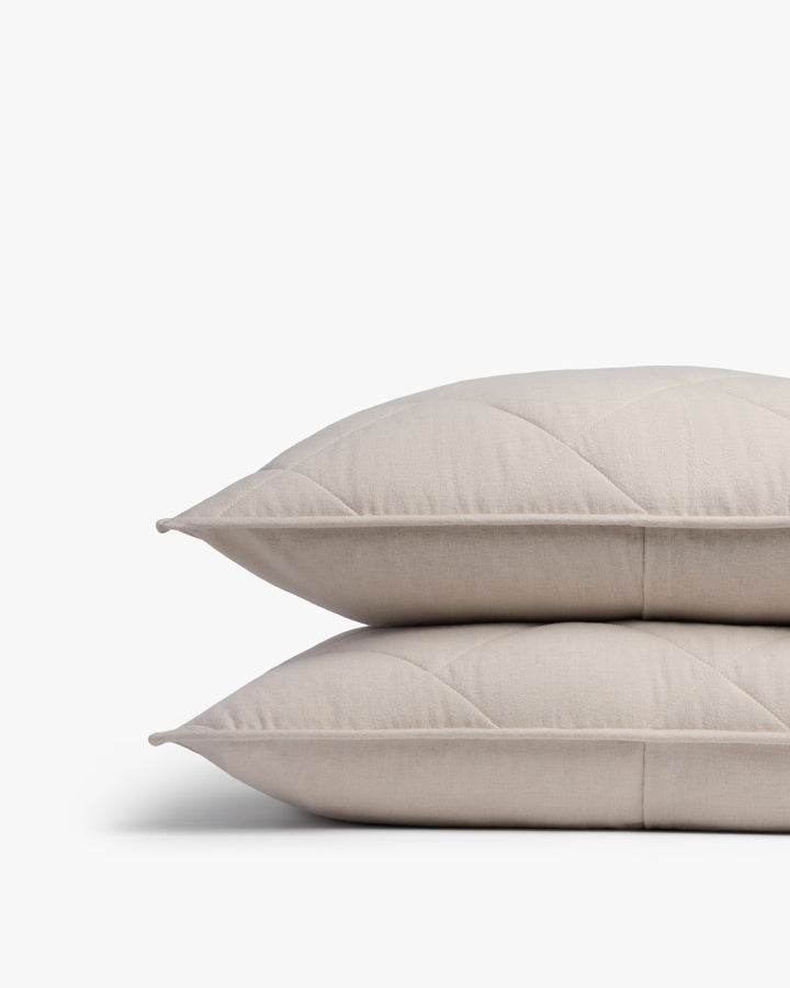 Flannel Quilted Shams (Bone)
