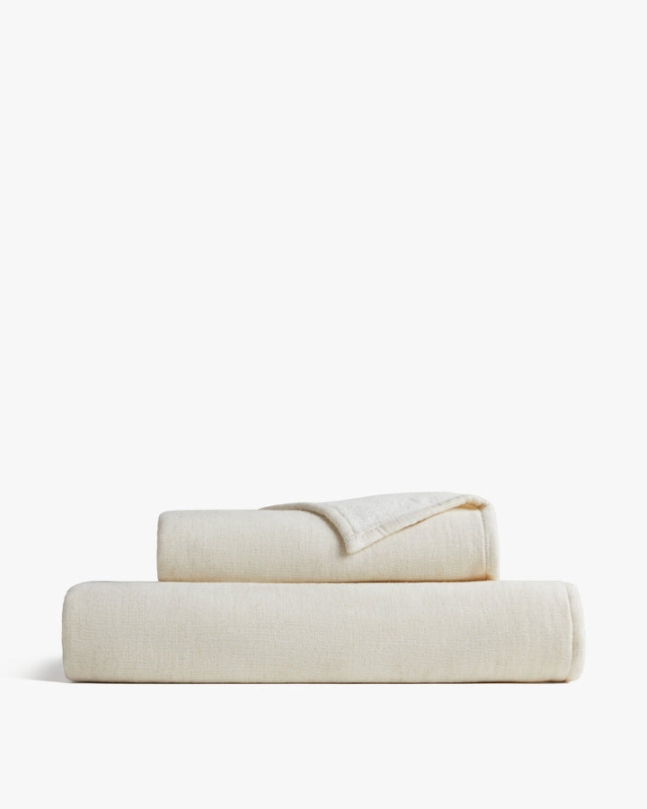 Organic Gauze Terry Towels (Natural with Cream)