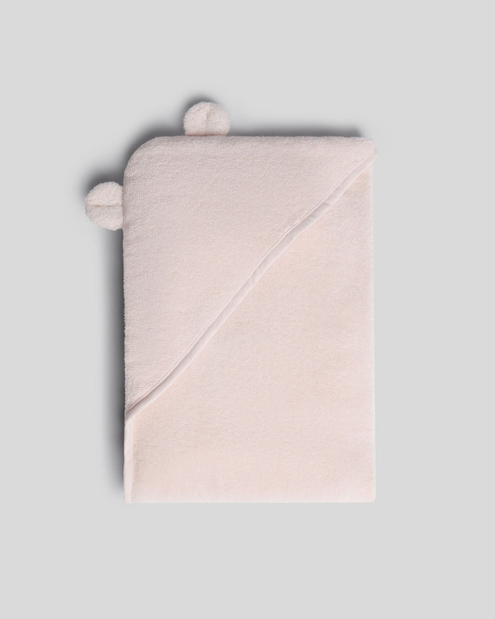 Organic Hooded Toddler Towel with Ears (Blush)