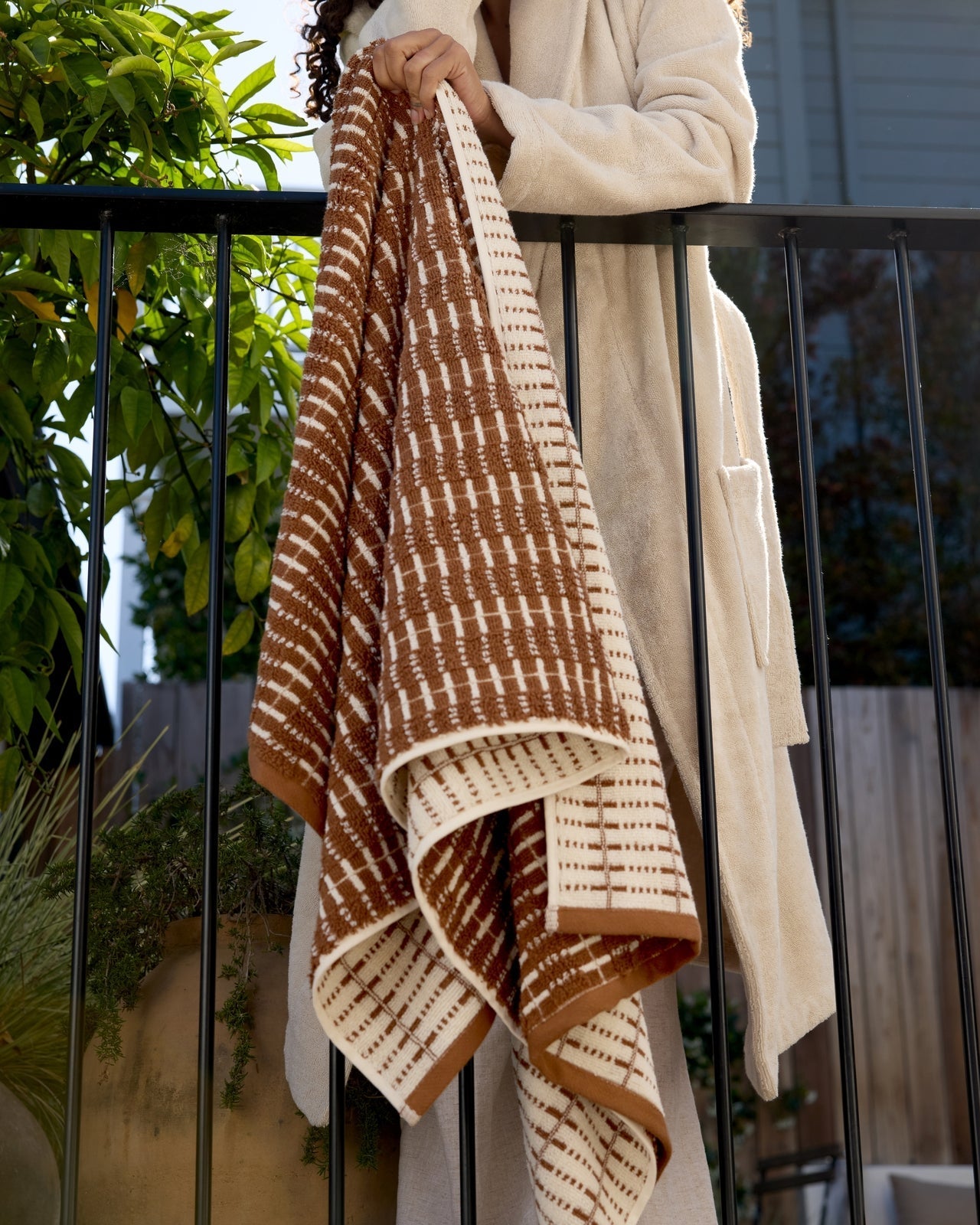 tobacco towels Organic Ladder Stripe Towels (Tobacco and Cream) tobacco towels Organic Ladder Stripe Towels (Tobacco and Cream)