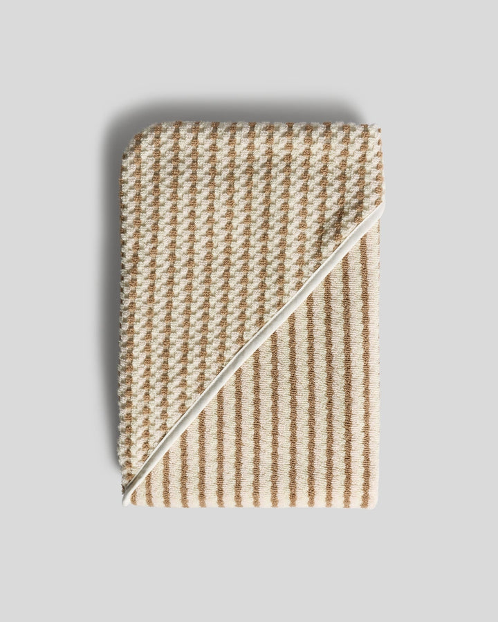 Organic Mini Mosaic Hooded Toddler Towel ( Blush and Adobe)