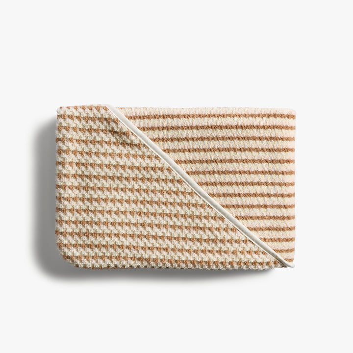 Organic Mini Mosaic Hooded Toddler Towel ( Blush and Adobe)