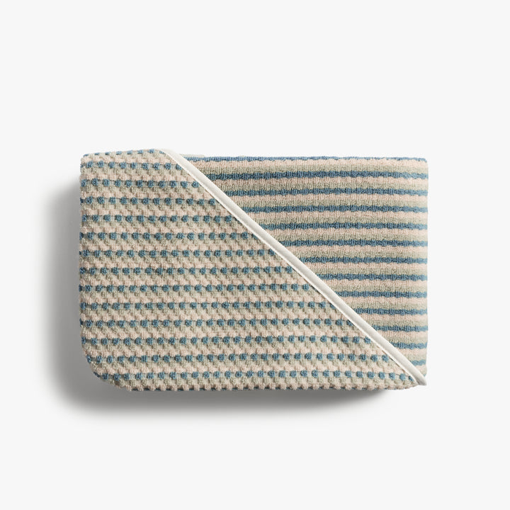 Organic Mini Mosaic Hooded Toddler Towel (Wave and Sage)