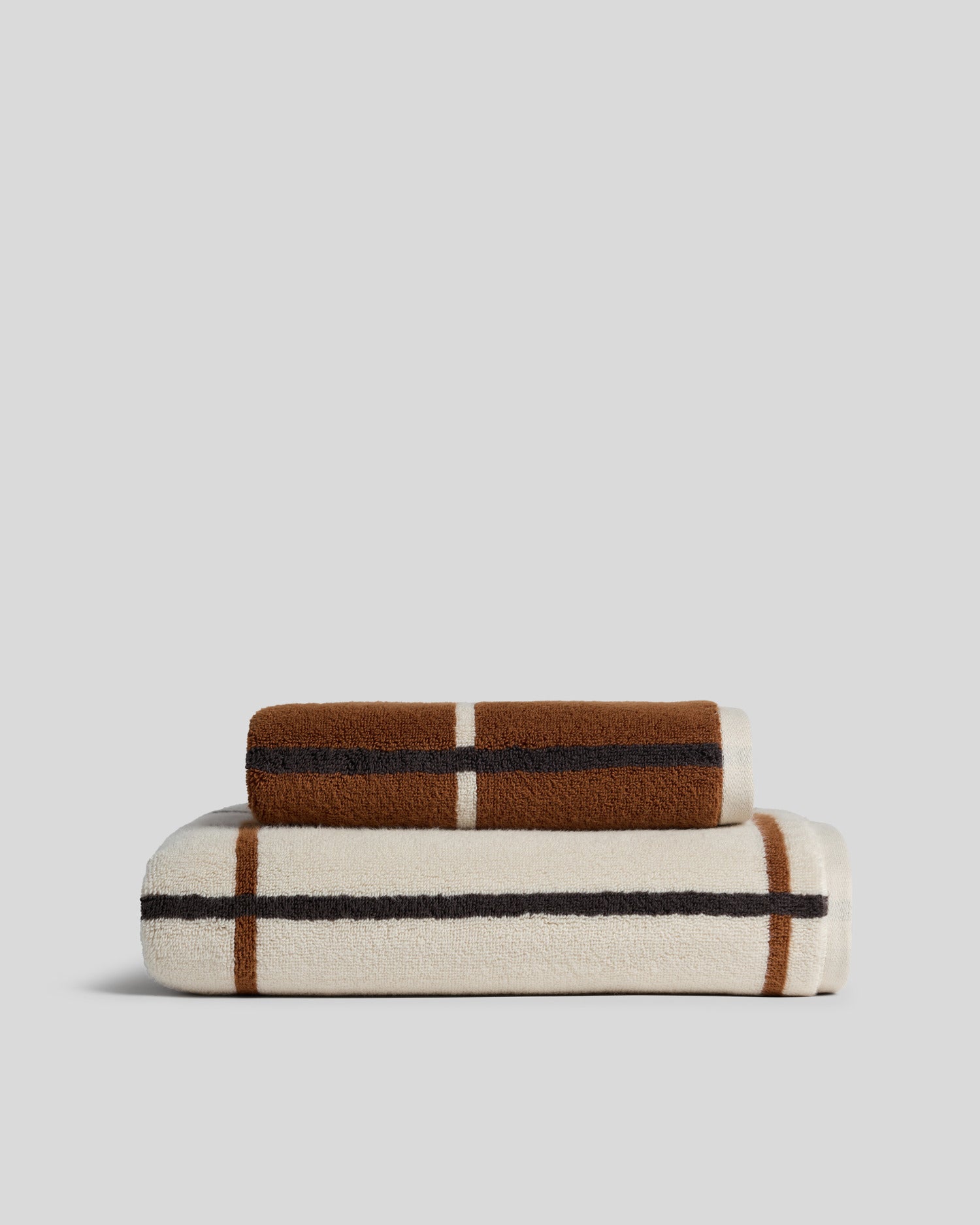 Organic Plush Towels (Bone Windowpane)