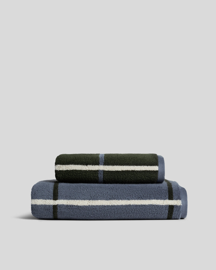 Organic Plush Towels (Dusk Windowpane)