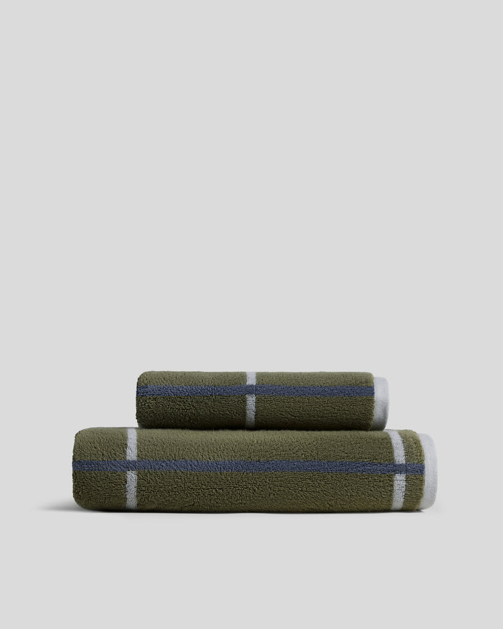 Organic Plush Towels (Thyme Windowpane)