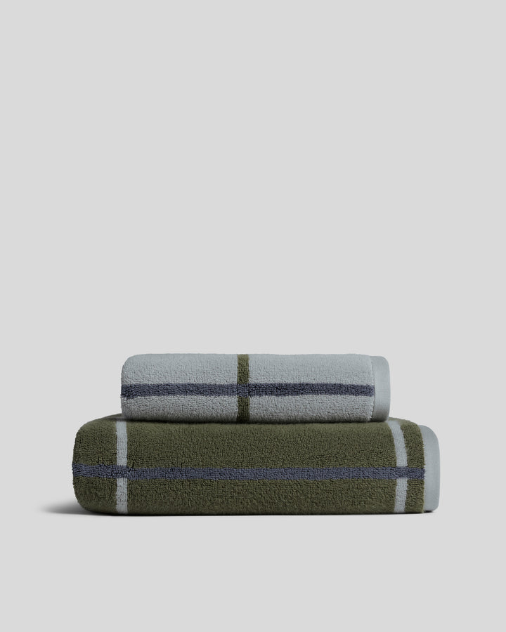Organic Plush Towels (Thyme Windowpane)