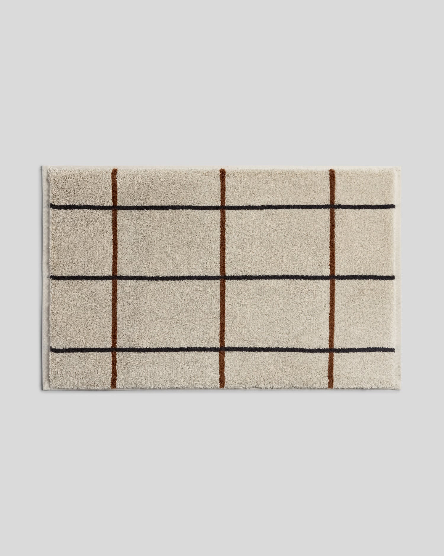 Organic Plush Tub Mat (Bone Windowpane) - Bone Windowpane / Standard