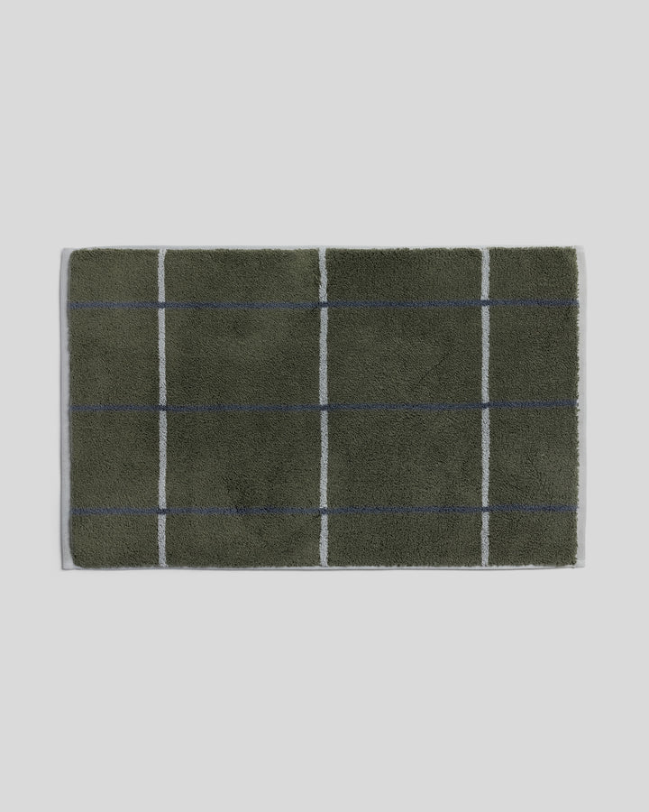 Organic Plush Tub Mat (Thyme Windowpane)