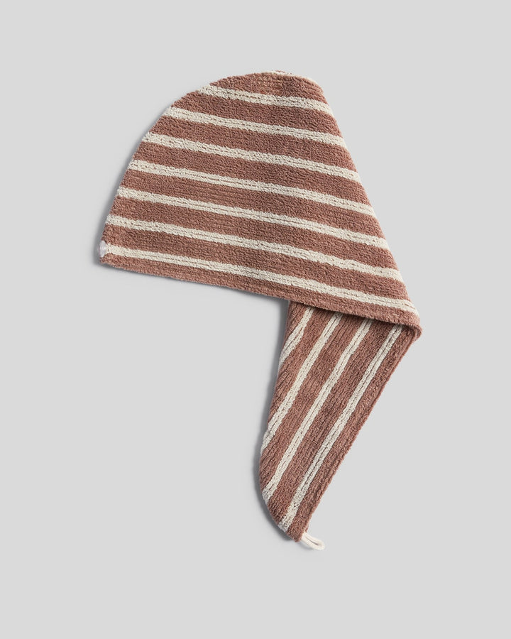 Organic Resort Stripe Hair Wrap (Adobe with Butter)