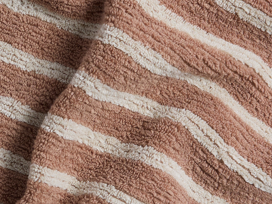 4+4 Organic Resort Stripe Bath Bundle - Adobe with Butter