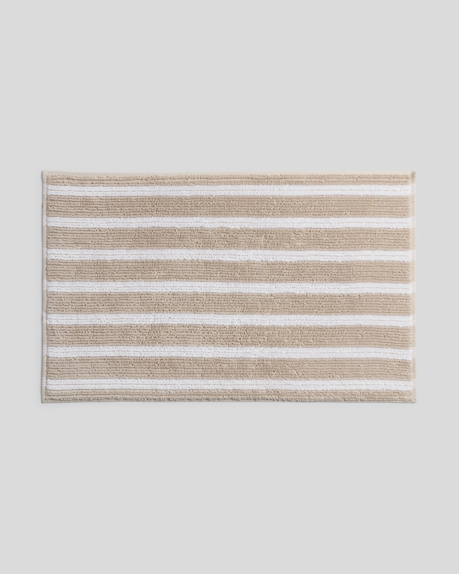 Organic Resort Stripe Tub Mat (Bone with White)