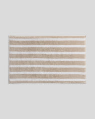 Organic Resort Stripe Tub Mat (Bone with White)