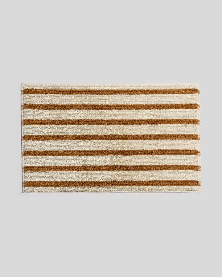Organic Resort Stripe Tub Mat (Butter with Honey)