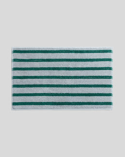 Organic Resort Stripe Tub Mat (Sky with Malachite)
