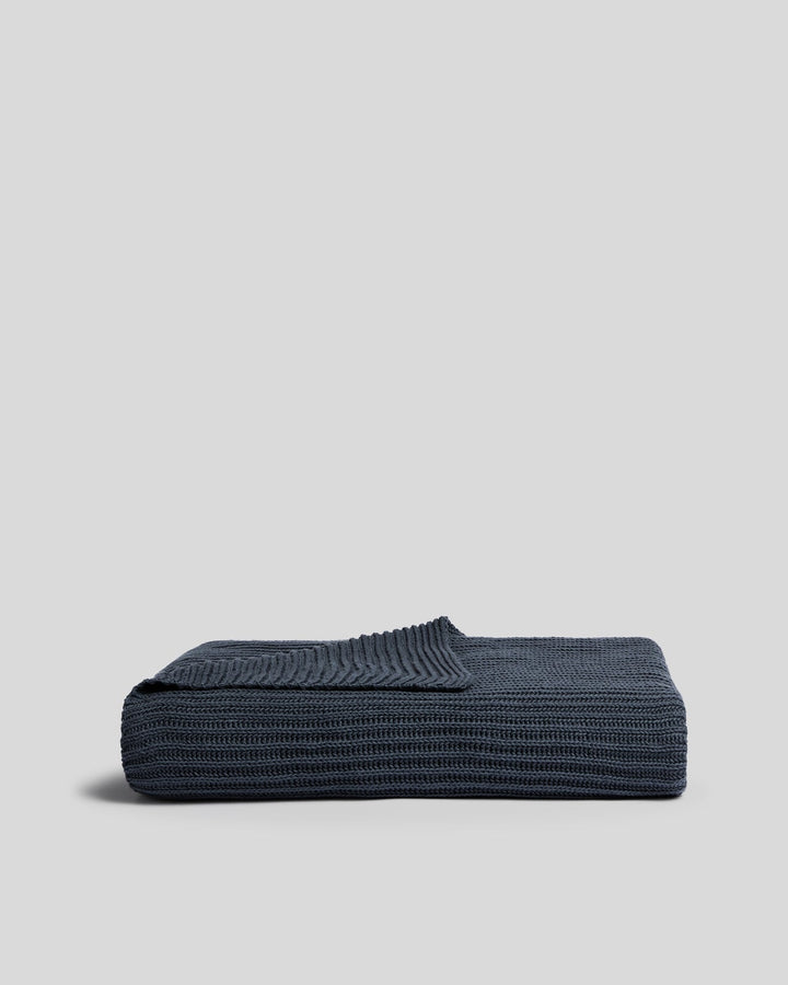 Organic Rib Knit Throw (Dusk)