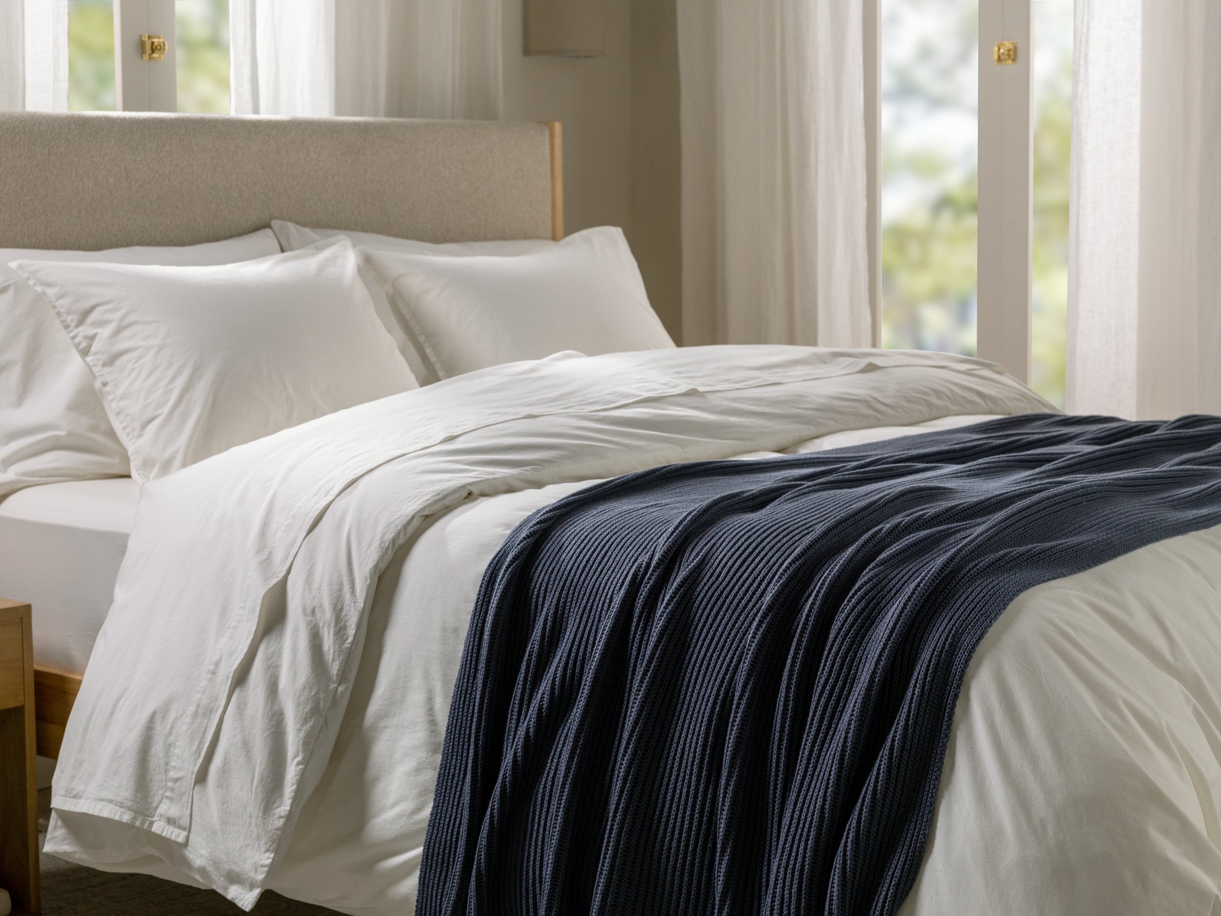 Organic Rib Knit Throw - Thumbnail 4