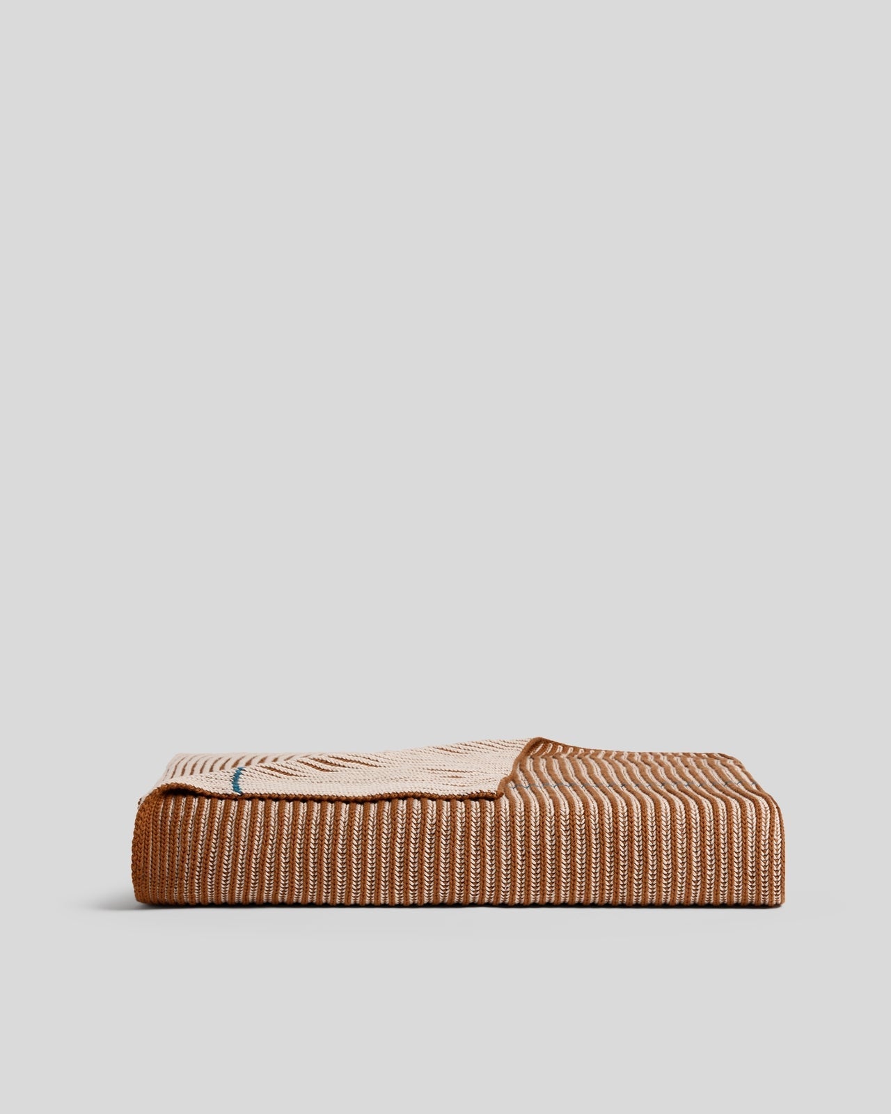 Organic Two Tone Rib Knit Throw - Thumbnail 4