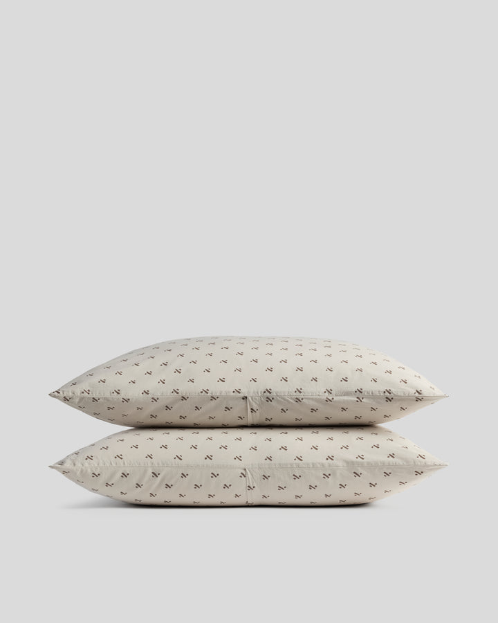 Overdyed Vintage Print Pillowcase Set (Bone)