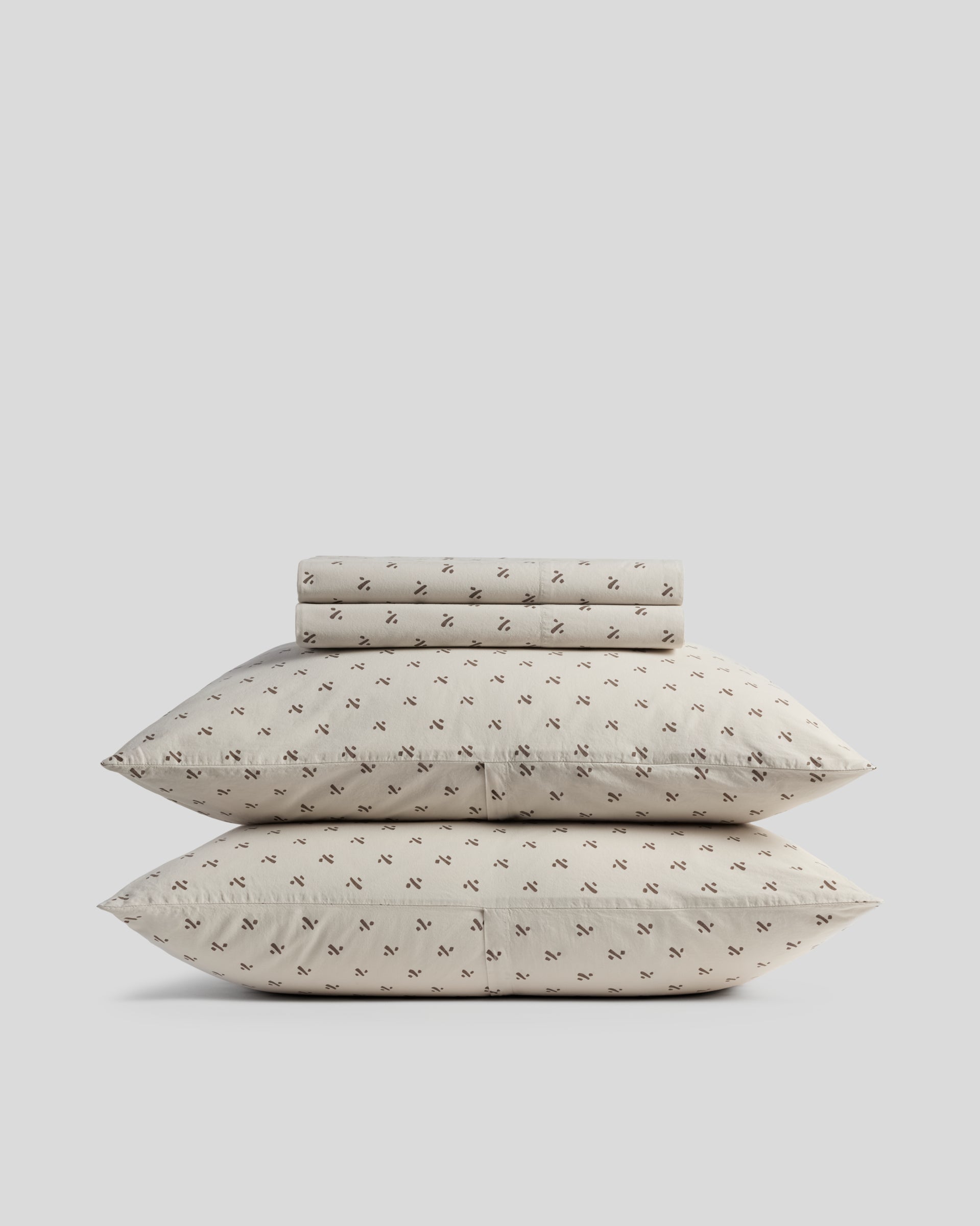 Overdyed Vintage Print Sheet Set - F/Q Bone