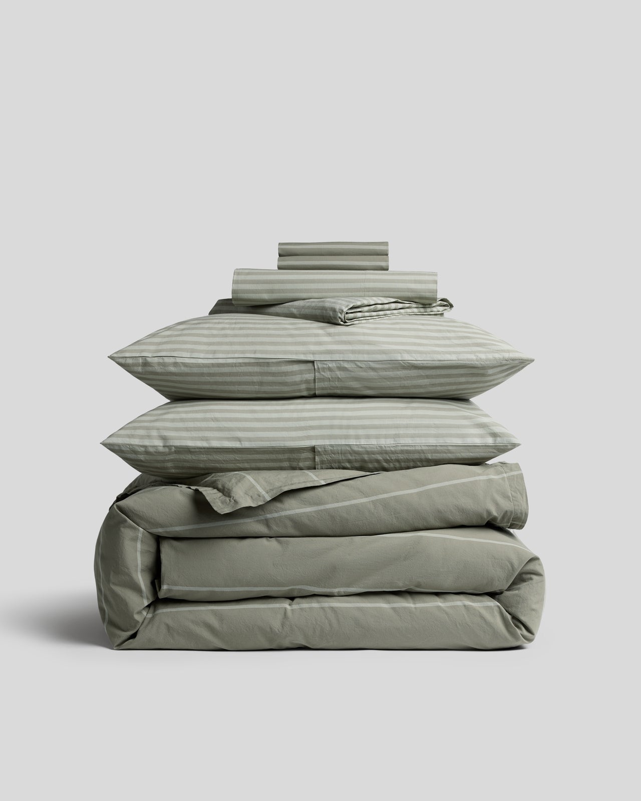 Percale Bundle - Moss Stripe F/Q - Full