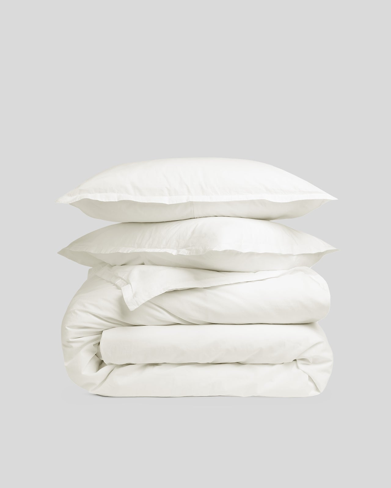 Percale Duvet Cover Set - White F/Q
