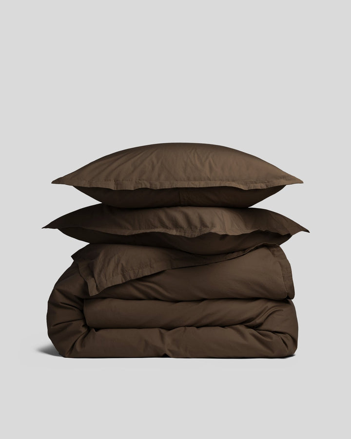 Percale Duvet Cover Set - Java K/CK