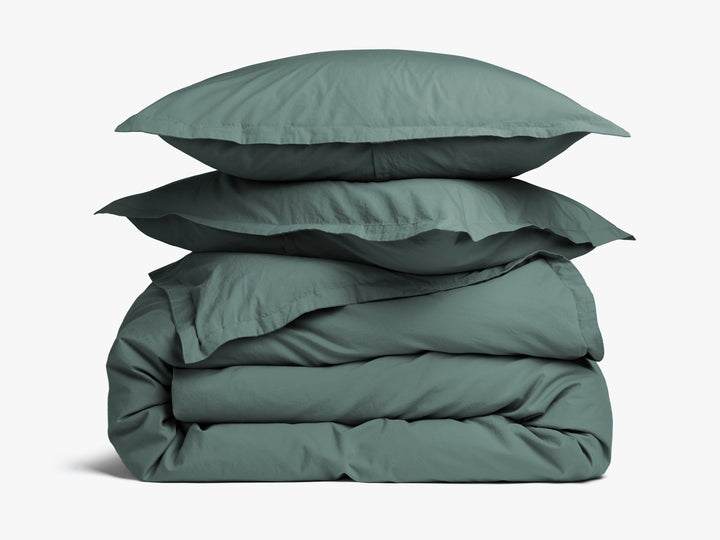 Percale Duvet Cover Set - Agave K/CK