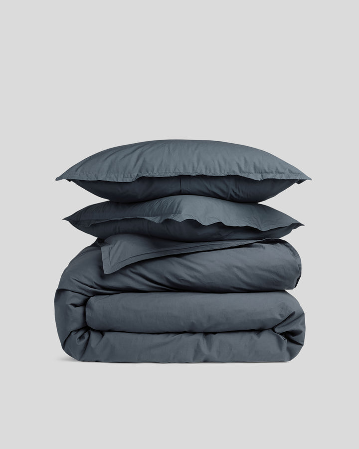 Percale Duvet Cover Set - Dusk F/Q