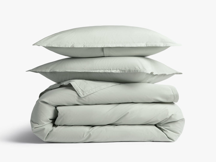 Percale Duvet Cover Set - Sage K/CK