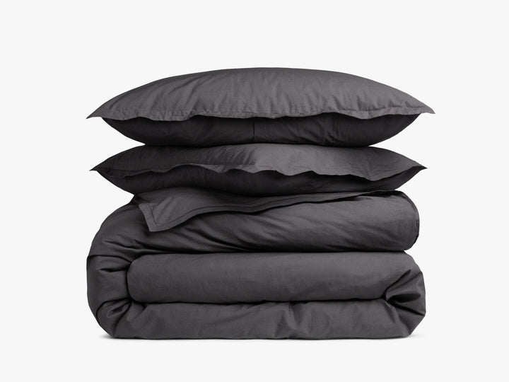 Percale Duvet Cover Set - Slate F/Q