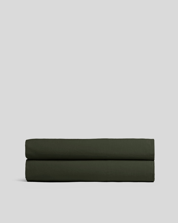 Percale Fitted Sheet (Evergreen)