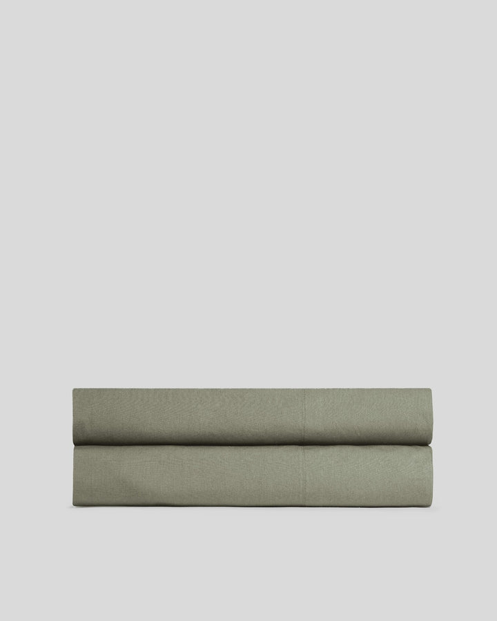 Percale Fitted Sheet (Moss)