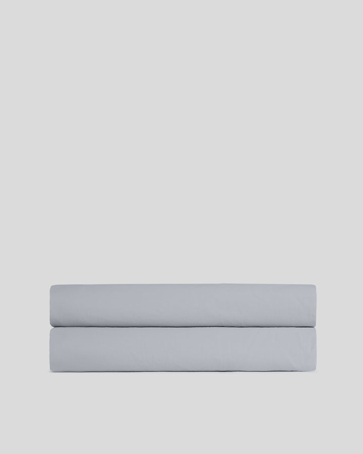 Percale Fitted Sheet (Sky)