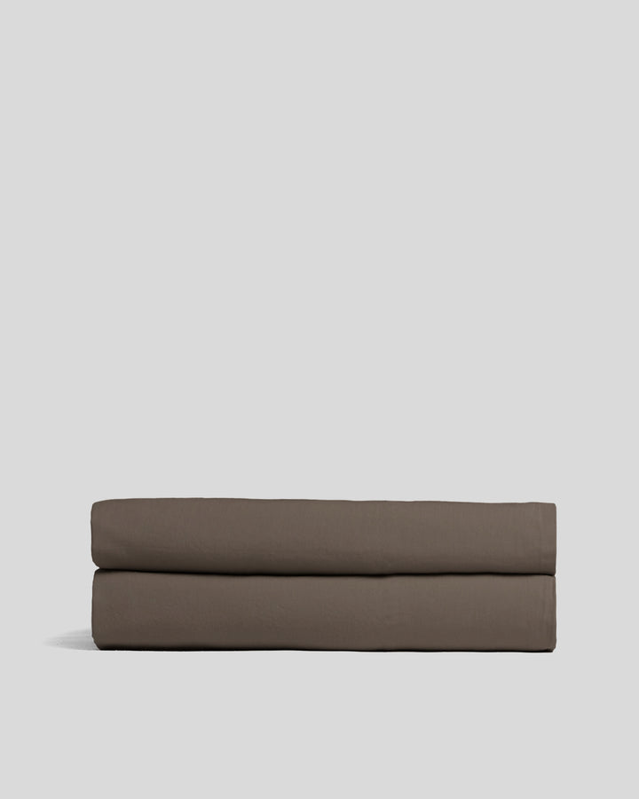 Percale Fitted Sheet (Warm Grey)