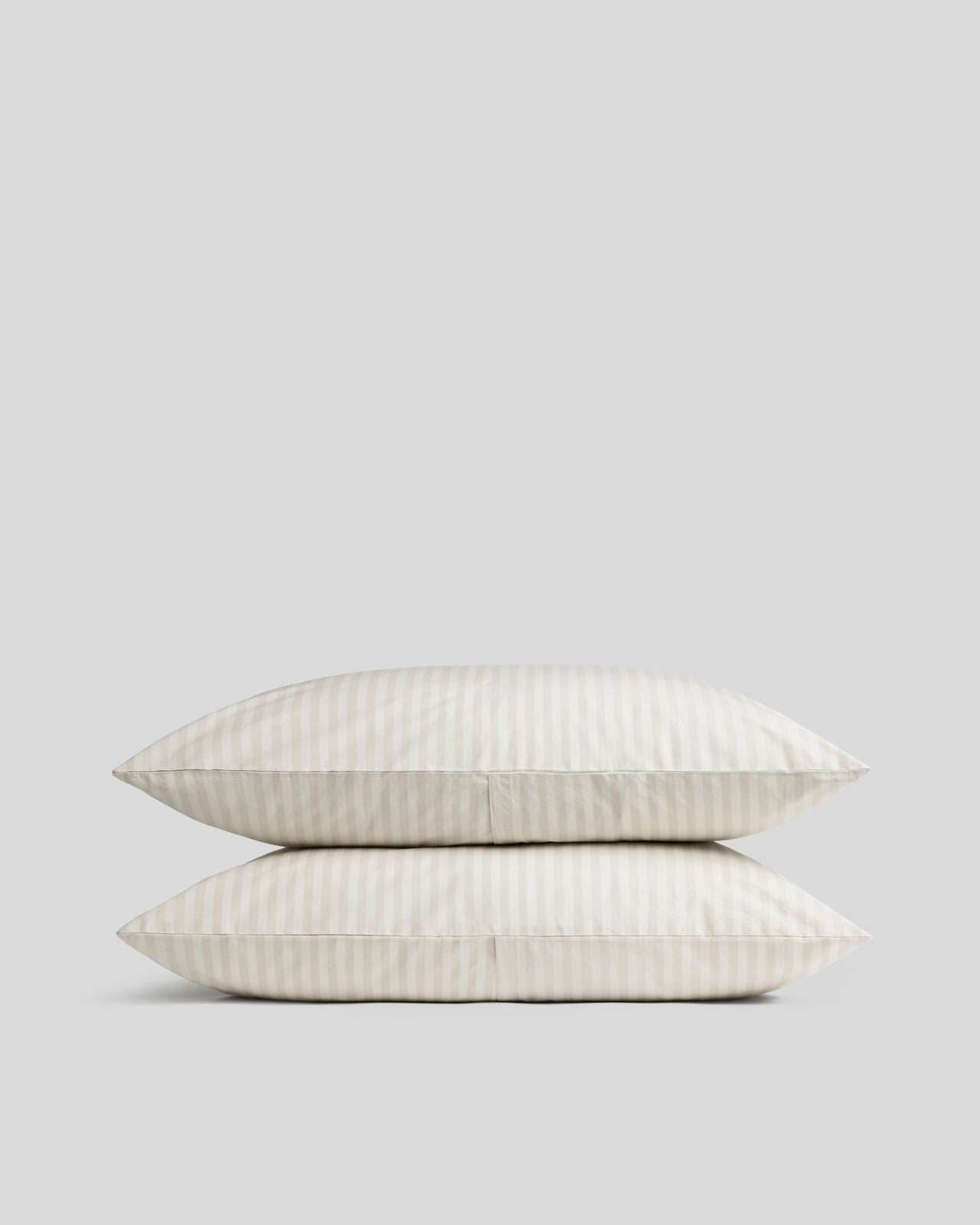 Percale Pillowcase Set (Bone Stripe) - Standard / Bone Stripe / Back Envelope