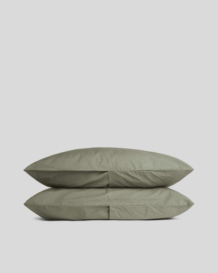 Percale Pillowcase Set (Moss)