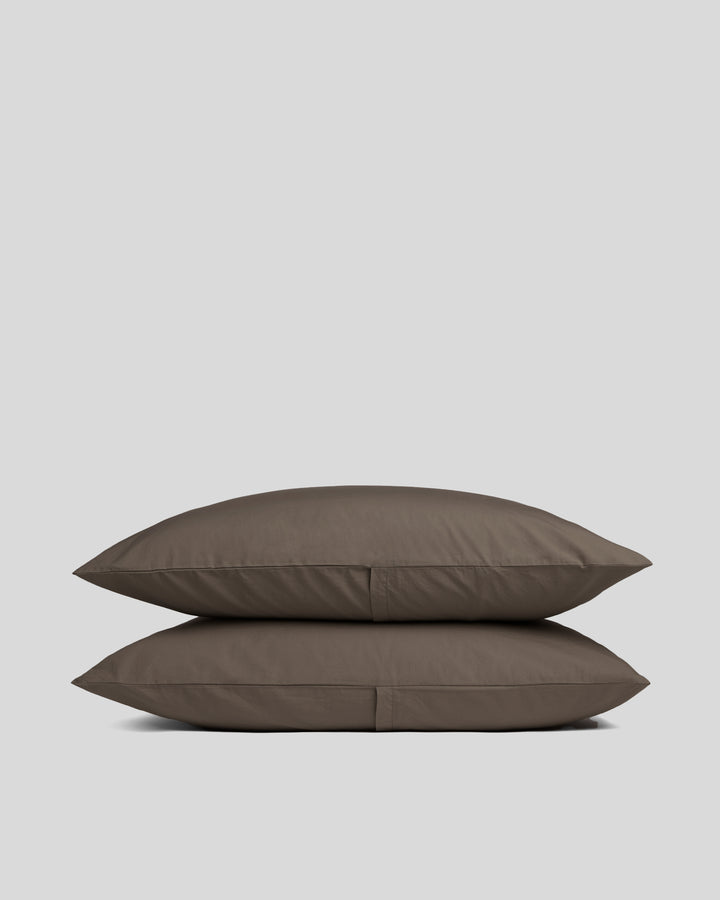 Percale Pillowcase Set (Warm Grey)