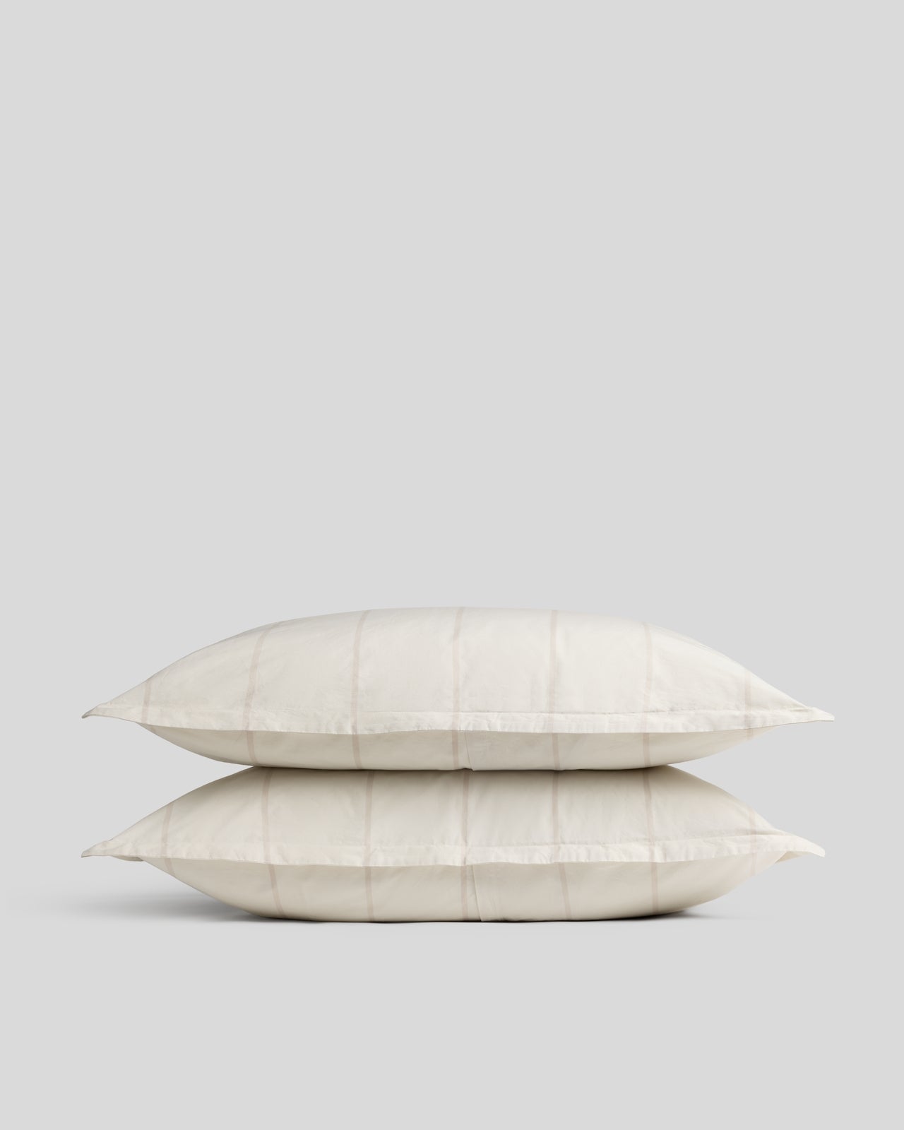 Percale Sham Set (Bone Stripe) - Standard / Bone Stripe