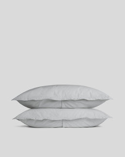 Percale Sham Set - FINAL SALE (Light Grey)
