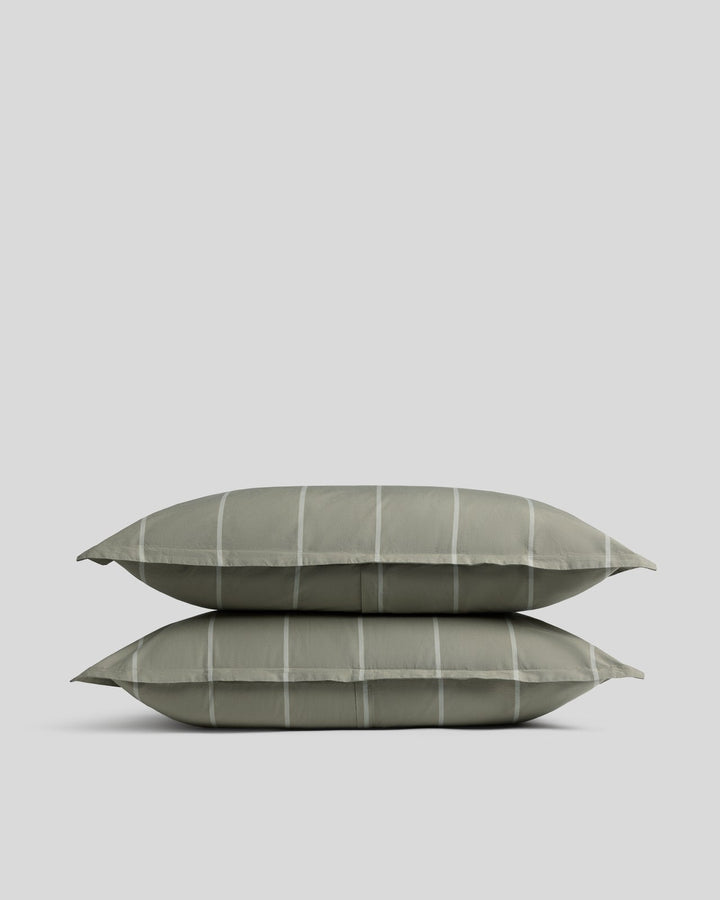 Percale Sham Set (Moss Stripe)