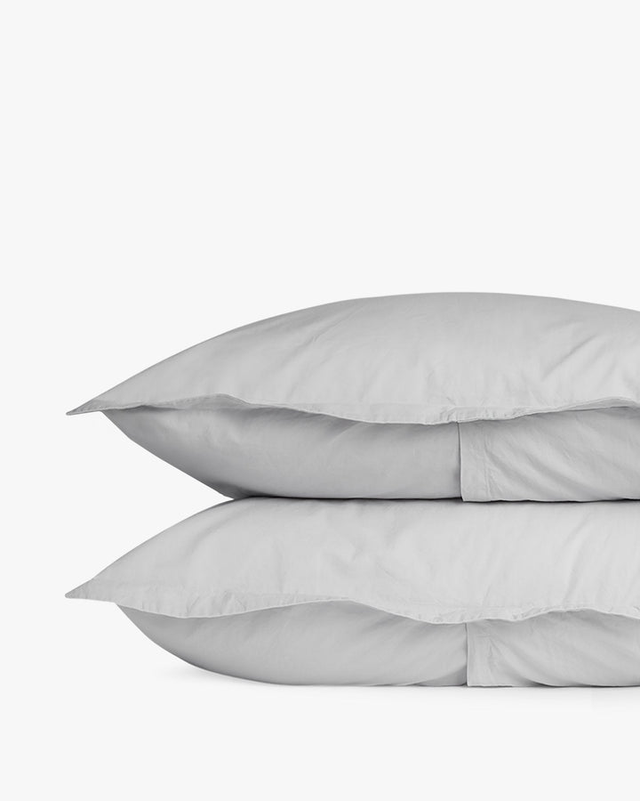 Percale Sham Set (Light Grey)