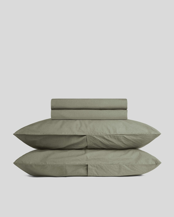 Percale Sheet Set - Moss K/CK
