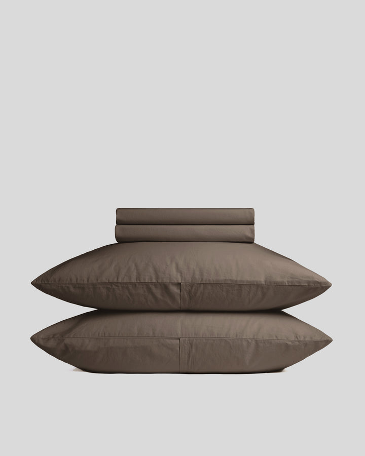 Percale Sheet Set - Warm Grey K/CK