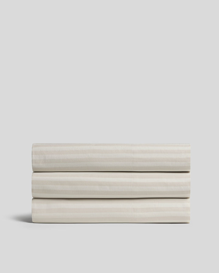 Percale Top Sheet (Bone Stripe)