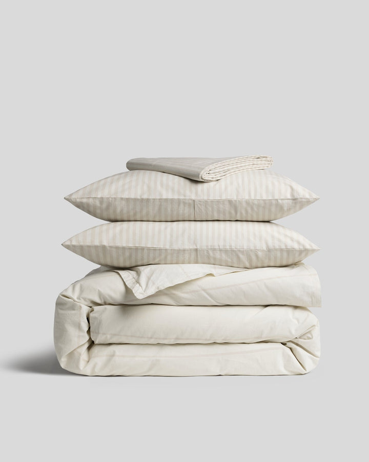 Percale Venice Set - Bone Stripe F/Q
