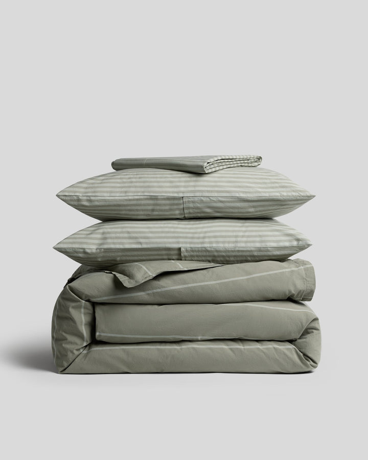 Percale Venice Set - Moss Stripe K/CK