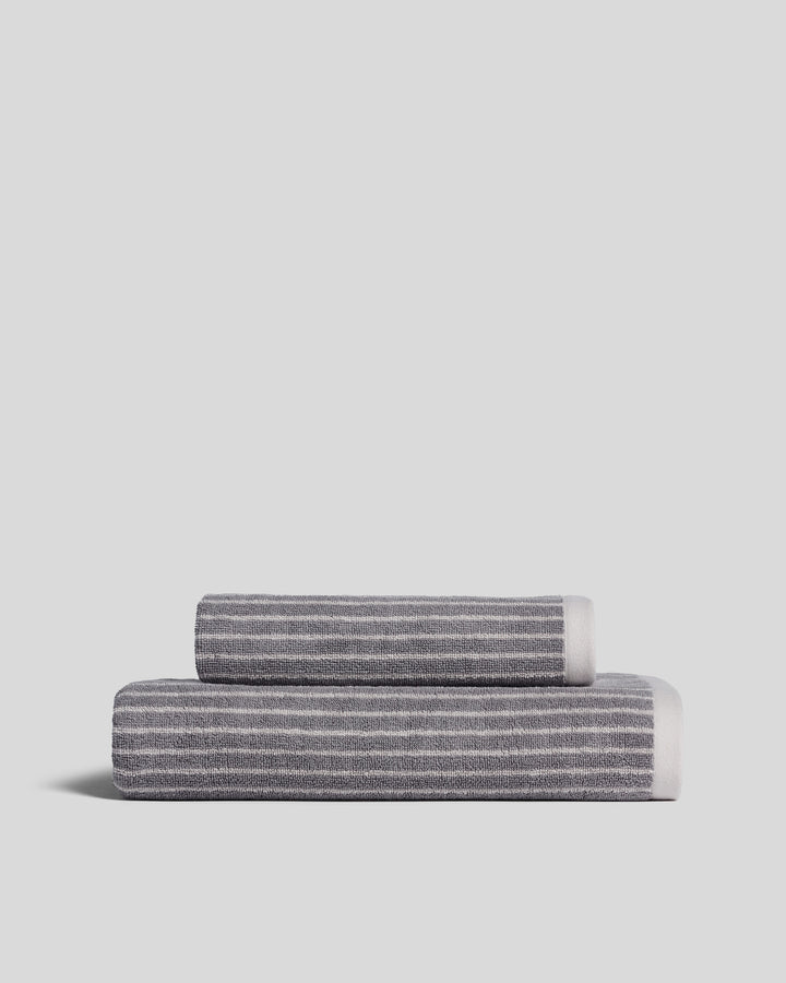Pinstripe Towels (Pebble and Dove)