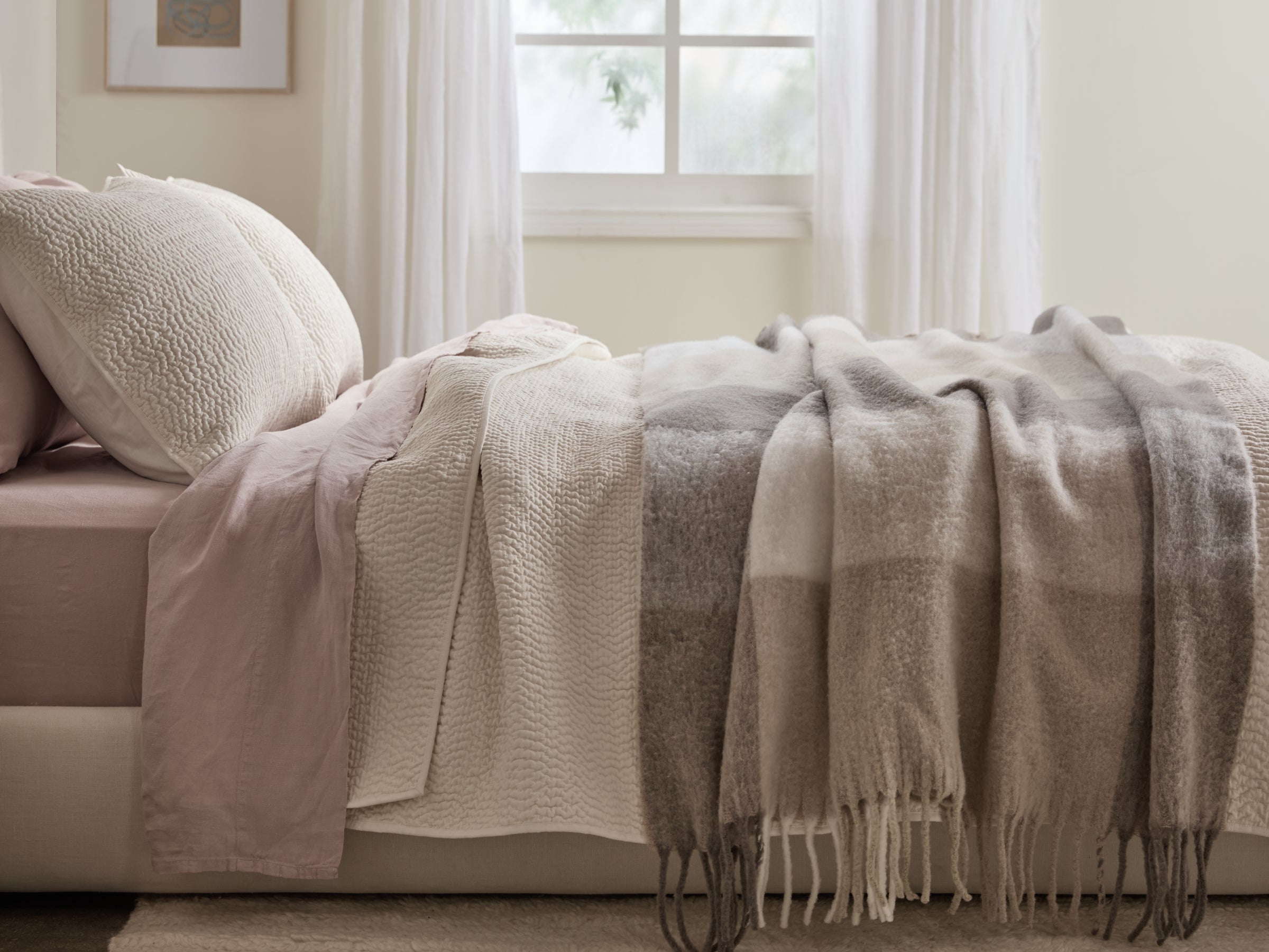 Plaid Wool Alpaca Throw - Thumbnail 2