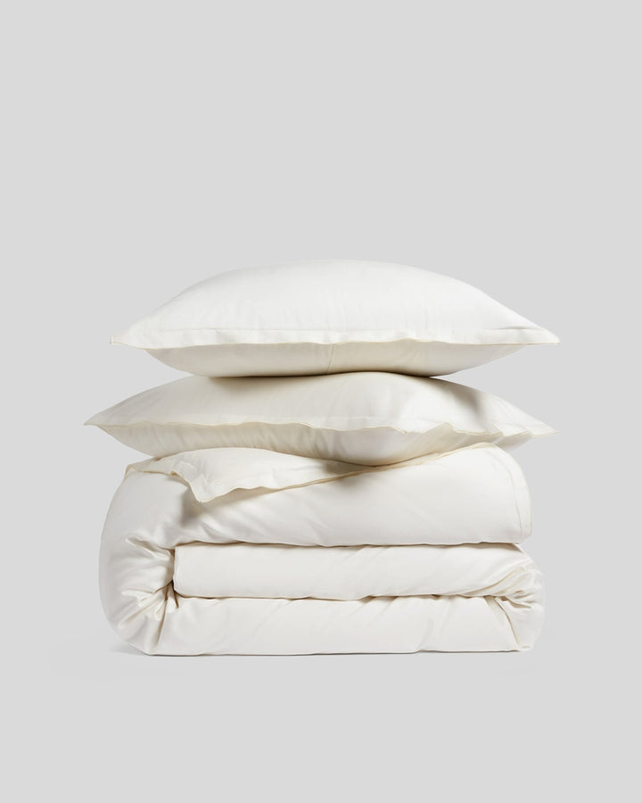 Sateen Duvet Cover Set - Cream F/Q